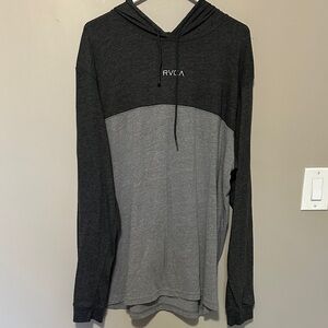 RVCA Two-Tone Dark Charcoal & Light Gray Hooded Pullover